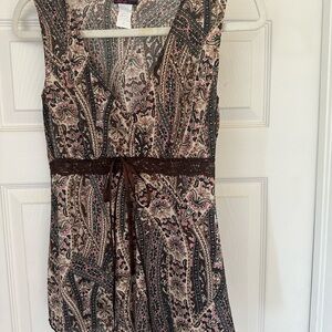 Brown Paisley Print Top